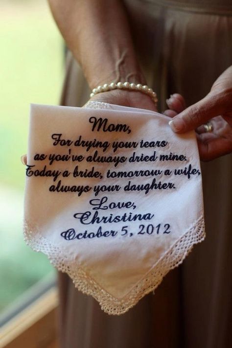 Personalized Handkerchief, Parents Of The Bride, Personalized Handkerchiefs, Boda Mexicana, Luxury Wedding Venues, Future Wedding Plans, Cute Wedding Ideas, Gift For Mother, Wedding Wishes