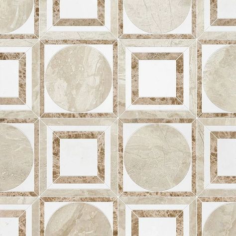 Cicero Diana Royal, Aspen White, Paradise Multi Finish Marble Waterjet Decos 12×12 Marble Waterjet, Marble Floor Pattern, Inlay Flooring, Mosaic Tile Designs, Floor Pattern, Floor Texture, Parquetry, Granite Tile, Pattern Texture