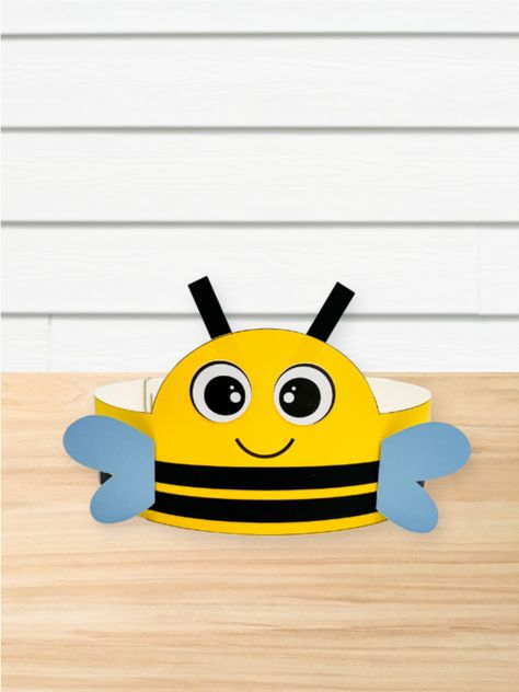 Bee Hat Craft, Bee Headband Craft, Bee Crafts For Toddlers, Bee Headband Grasshoppee, Bee Headband Grasshopee, Paper Bug Hats For Kidd, Bumble Bee Headband, B Is For Bee, Bumble Bee Construction Paper