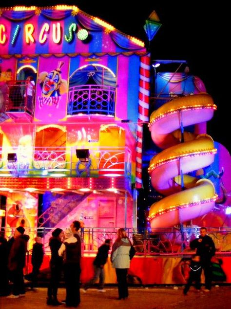 Neon Carnival Aesthetic, Carnival Fundraiser, Liminal Space Carnival, Carnival Funhouse Aesthetic, Hull Fair, Bakugan Drago, Fair Rides At Night, Wavy Rainbow, Neon Carnival