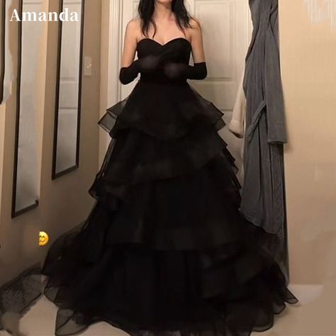 Prom Dress Tulle, Elegant Party Dress, Dress With Gloves, Prom Dress Inspo, Prom Dresses Elegant, Tulle Evening Dress, Sweetheart Prom Dress, Elegant Party Dresses, Black Prom Dress