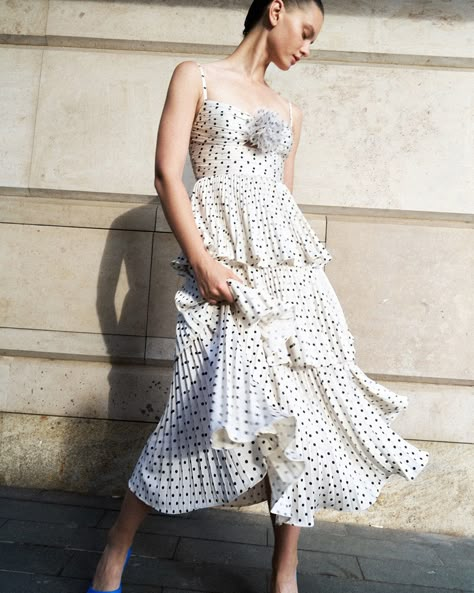 Women's Dresses, Iconic & Exclusive Styles Dot Wedding Dress, Polka Dot Wedding Dress, Self Portrait Dress, Polka Dot Wedding, Tiered Midi Dress, Natural Style, New Arrival Dress, Self Portrait, Elegant Fashion