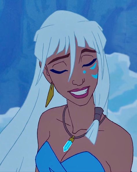 White Hair Cartoon Character, Kayleigh Character, Kida Disney Princess, Kayla Character, Kida Atlantis Art, Kida Atlantis Aesthetic, Princess Kida Atlantis, Atlantis The Lost Empire Kida, Atlantis Movie