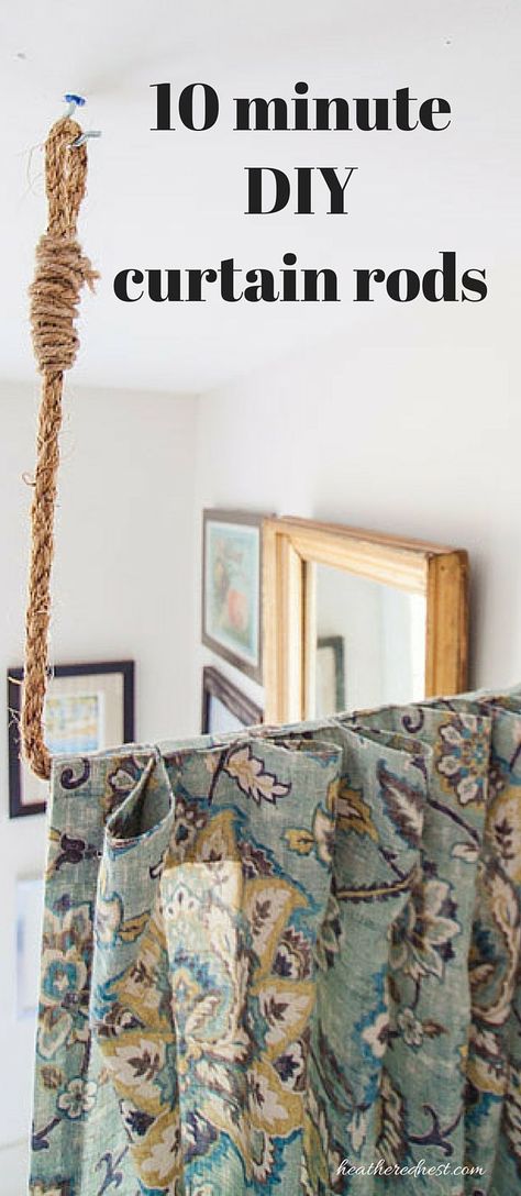 Pipe Dreams. AKA Build a DIY Curtain Rod in 10 minutes! #DIY #DIYcurtainrod #DIYcurtainrods #easyDIYprojects #homedecor #DIYhomedecorideas #windowtreatments #pipe #rope #roomdivider - Heathered Nest Diy Curtain Rod, Curtain Room Divider, Hanging Curtain Rods, Diy Curtain Rods, Fabric Room Dividers, Diy Curtain, Hanging Room Dividers, Diy Room Divider, Folding Room Dividers