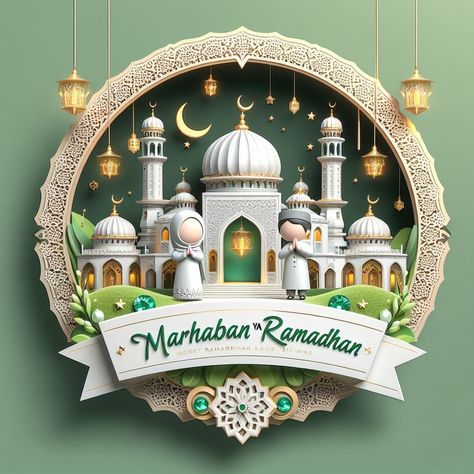 3d Circle, Ramzan Mubarak, Ramadan Decor, Islamic History, Pink Background Images, Islamic Artwork, Idul Fitri, Cute Couple Cartoon, Cute Notes