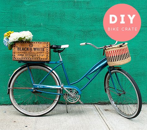 Bike Porter Crate Bike Craft, Biking Diy, Crate Diy, Velo Vintage, Bicycle Basket, Basket And Crate, Bike Basket, I Want To Ride My Bicycle, Diy Basket