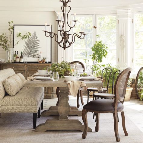 504 Likes, 13 Comments - Arhaus (@arhaus) on Instagram: “More really is merrier. Order custom dining now for holiday delivery. #diningtable #farmhouse…” Arhaus Dining Table, Arhaus Dining Room, Rustic Italian Home, Italian Farmhouse, Arhaus Furniture, Country Dining Rooms, Table Chairs, Extension Dining Table, Country Furniture