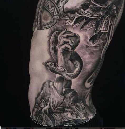 Greed and envy is the root of all evil Torres Tattoo, Eve Tattoo, Money Rose Tattoo, Money Bag Tattoo, Root Of All Evil, Football Tattoo, Evil Tattoo, Evil Tattoos, Money Tattoo