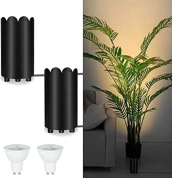 GEFOUN 2 Pack Up Lights Indoor Floor Can Light, Art Uplighting 5W Plug in Spotlight with 3000K GU10 Bulb, Accent Lighting Floor Spot Lights for Home, Plant, Picture, 9.8 FT Plug Cord & Foot Switch Up Lights, Lights For Home, Spotlight Lighting, Can Light, Spot Lights, Pack Up, Can Lights, Accent Lighting, Light Art