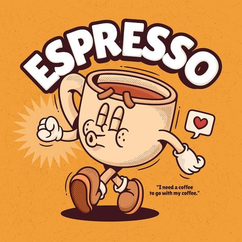 Retro Coffee Logo, Retro Illustration Graphics, Cafe Cartoon, Coffee Cup Illustration, Burger Illustration, Coffee Doodle, Coffee Cartoon, Coffee Icon, Cartoon Vintage