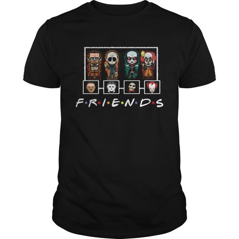 Friends Horror Movie Creepy Halloween Funny T-Shirt Check more at https://lespiaules.com/product/friends-horror-movie-creepy-halloween-funny-t-shirt/ Horror Movie Killers, Movie Killers, Movies Characters, Friends T Shirt, Halloween Horror Movies, Friends Sweatshirt, Movie Tees, Fit For Men, Horror Movie Characters