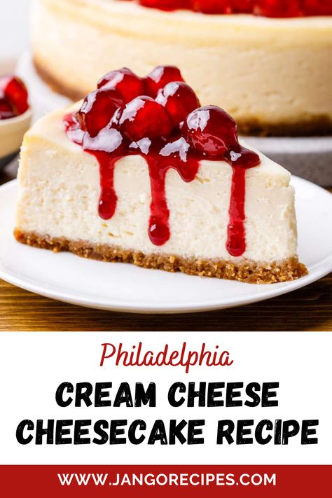 Try this Philadelphia Cream Cheese Cheesecake Recipe. It is the perfect combination of classic dessert and cheesecake. Philadelphia Cream Cheesecake, Philadelphia Cheesecake Filling Recipes, Cheese Cakes Recipes Easy Philadelphia No Bake, Philadelphia Classic Cheesecake, Recipes Using Philadelphia Cheesecake No Bake Filling, Cheesecake Philadelphia Cream Cheese, Philadelphia Cream Cheese Cheesecake Recipe, Philadelphia Cream Cheese Cheesecake, Philadelphia Cream Cheese Recipes