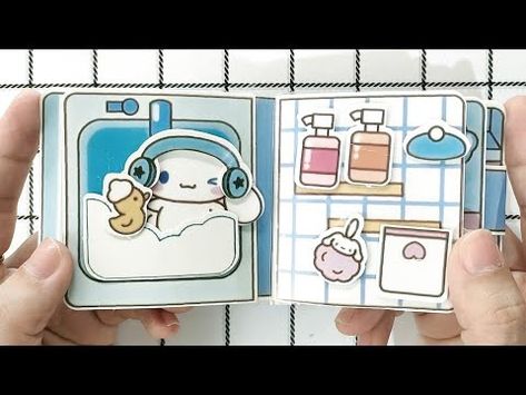 Cinnamoroll Diy, Squishy Book, Squishy Videos, Paper Dolls Diy, Book Diy, Paper House, House Book, Paper Book, Book Template