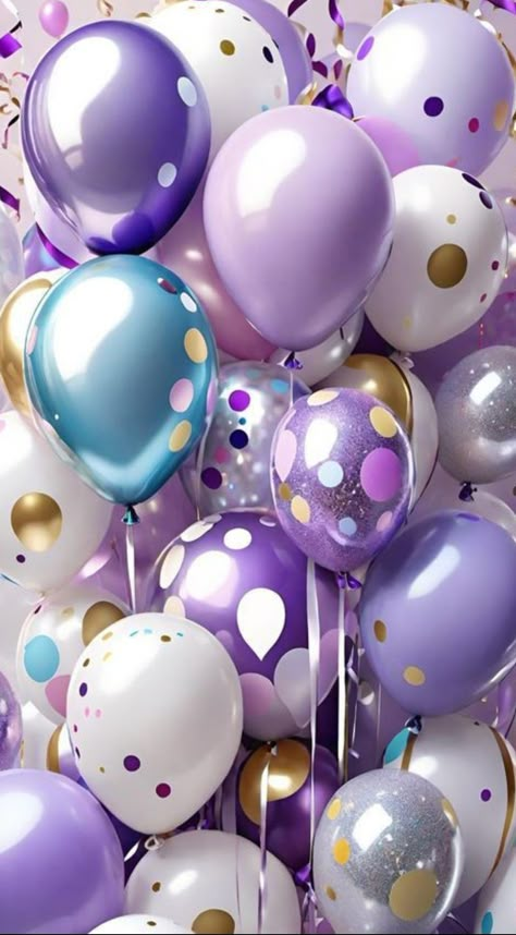 Birthday Balloons Clipart, Happy Birthday Wishes Pics, Birthday Wishes Pics, Photo Balloons, Balloon Background, Happy Birthday Wallpaper, Happy Birthday Celebration, Purple Balloons, Birthday Wallpaper