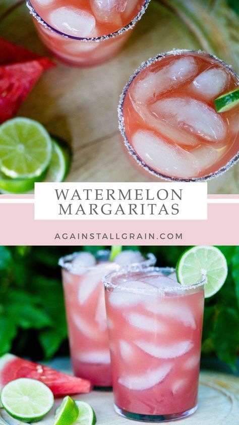 Look no further for your summer drink! This Watermelon Margarita is perfectly refreshing and incredibly easy to make; paleo and refined sugar-free.#againstallgrain #paleo #daniellewalker #summer #margarita Keto Watermelon Margarita, Watermelon Jalapeno Margarita, Watermelon Margaritas, Paleo Drinks, Jalapeno Margarita, Watermelon Margarita, Couple Cooking, Refreshing Summer Drinks, Easy Drink Recipes