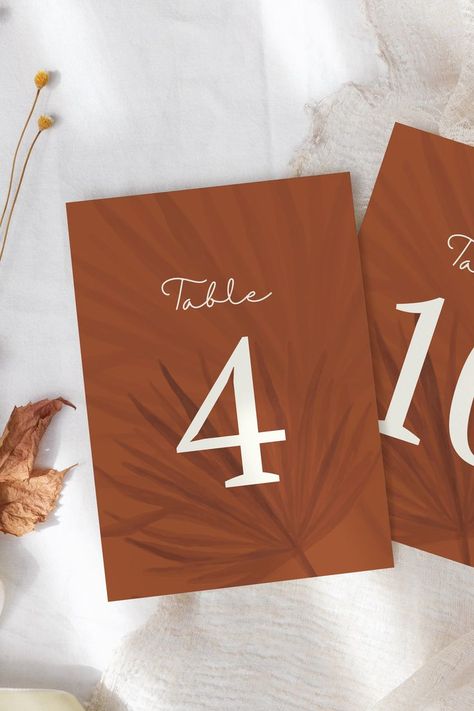 Terracotta Boho wedding table numbers printable Diy Table Numbers Wedding, Terracotta Boho Wedding, Number Template Printable, Modern Wedding Table, Boho Seating, Table Numbers Wedding Diy, Diy Table Numbers, Table Number Template, Numbers Template