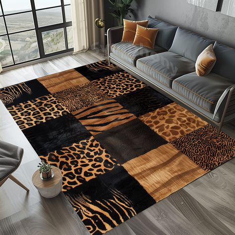 Wild Cats Fur Pattern Rug, Leopard Rug, Tiger Rug, Cheetah Rug, Tiger Fur Pattern Rug, Leopard Fur Mat, Wild Cats Rug, Fur Pattern Rug Dear Customer, thank you very much for your interest in my shop.  * You will get the first picture model, the second and other pictures could be sample from different models to show real printed rug. * If you need another size of this model or custom model, please write to me. * Rugs are Non-Slip Cotton Base with low pile height, easy to clean.  * Rugs are produc Leopard Living Room Ideas, Leopard Rug Living Room, Cheetah Rug, Fur Mat, Tiger Fur, Leopard Rug, Fur Pattern, Animal Print Decor, Tiger Rug