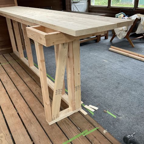 4.2-Bar-Top ‣ MyFixitUpLife Diy Wood Bar, Build A Bar, Chicken Ladder, Building A Bar, Miter Saw Table, Deck Framing, Miter Saws, Diy Home Bar, Wing Wall