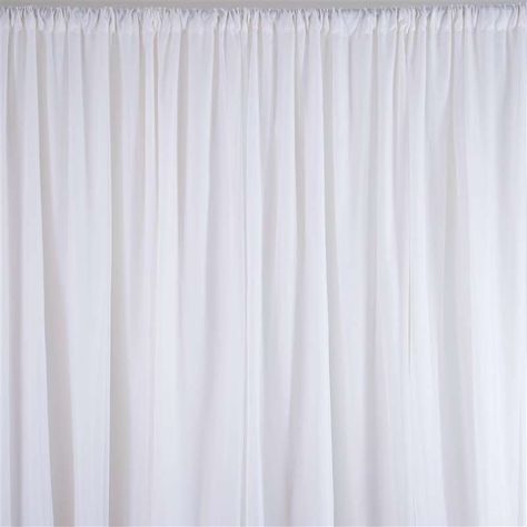 Fabric Backdrop Wedding, Curtains Over Blinds, Curtain Background, Ceiling Draping, Curtain Backdrops, White Sheer Curtains, Pipe And Drape, Drape Panel, Sheer Drapes