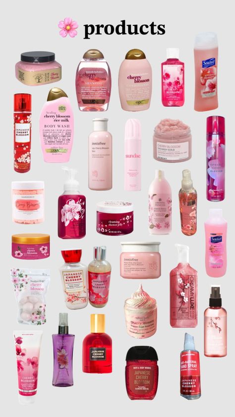 𝐂𝐡𝐞𝐫𝐫𝐲 𝐛𝐥𝐨𝐬𝐬𝐨𝐦 𝐩𝐫𝐨𝐝𝐮𝐜𝐭𝐬 💕🍒 Cherry Blossom Perfume, Blossom Perfume, Rice Milk, Cutie Patootie, Smell Good, Glow Up?, Sugar Scrub, Body Wash, Cherry Blossom