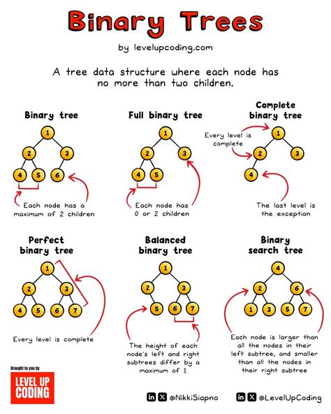 Level Up Coding on LinkedIn: Binary trees explained.  A binary tree is a tree data structure where… Binary Tree, Binary Code, Data Structures, Math Methods, Software Engineer, Level Up, Software Development, A Tree, Trees