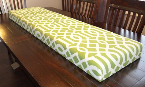 Step by Step- How to Upholster a Bench Seat from Lowe’s which carries 3-inch foam pads $19 dollars each Playroom Bench, How To Upholster, Banquet Seating, Easy Decor, Loft Ideas, Upholstered Bench, Diy Household, Bench Cushion, Bench Seat