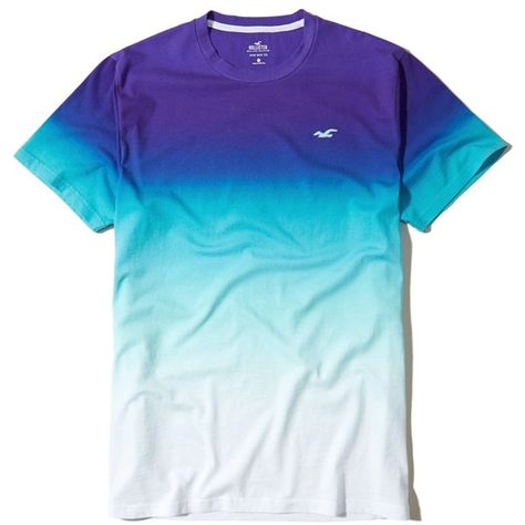 Hollister Must-Have Ombré Crew T-Shirt ($20) ❤ liked on Polyvore featuring men's fashion, men's clothing, men's shirts, men's t-shirts, turquoise ombre, mens slim fit shirts, mens crew neck t shirts, mens turquoise shirt, mens print shirts and mens patterned t shirts Camisa Tie Dye, Leopard Print T Shirt, Tie Dye Shirts Patterns, Hollister Clothes, Turquoise Shirt, Turquoise Ombre, Ombre Shirt, Slim Fit Shirts, Slim Fit Mens Shirts