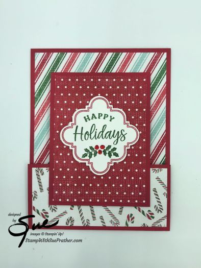 Stampin’ Up! Handmade Wishes Happy Holidays for the Happy Inkin’ Thursday Blog Hop | Stamp With Sue Prather Handmade Wishes Stampin Up Cards, Stampin Up Handmade Wishes, Stamping Techniques Card Tutorials, Stamped Christmas Cards, Fancy Fold Card Tutorials, Joy Cards, Treat Holders, Homemade Christmas Cards, 2022 Christmas