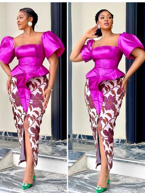 Brocade Skirt And Blouse Styles, Brocade Skirt And Blouse, Brocade Skirts, African Formal Dress, Skirt And Blouse Styles, African Bridesmaid Dresses, Nigerian Lace Styles Dress, African Lace Styles, Brocade Skirt