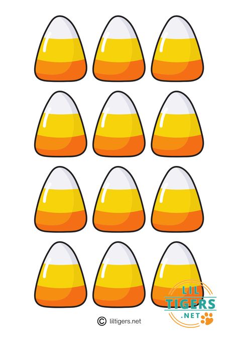 Free Printable Candy Corn Templates - Lil Tigers Candy Corn Printable Template, Corn Template, Candy Corn Crafts, Fall Festival Games, Free Fall Printables, Halloween Craft Projects, Elderly Activities, Candy Companies, Halloween Candy Corn