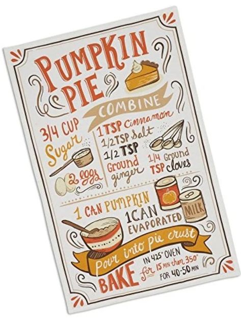 Recipe Towel, Recipe Book Design, Thanksgiving Pumpkin Pie, Recipe Drawing, Pumpkin Pie Recipe, Farm Kitchen, Pumpkin Pie Recipes, Perfect Pies, Food Journal