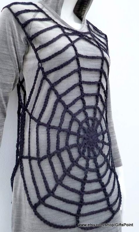 Spider Web Halloween Costume, Crochet Pour Halloween, Crochet Tunic Pattern, Etsy Halloween, Womens Lace Tops, Medium Weight Yarn, Crochet Tunic, Crochet Etsy, Crochet Simple