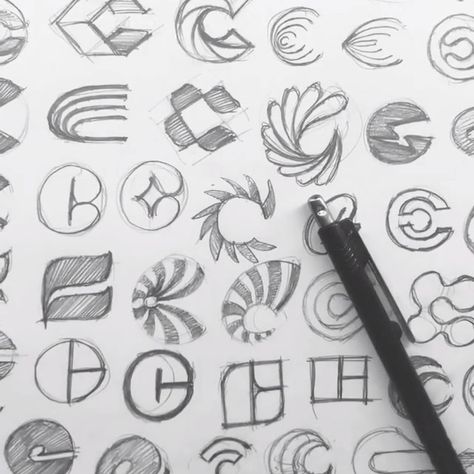 286 Likes, 3 Comments - @logolearn on Instagram: “Logomark (C) sketches by @panter.vision For the chance to be featured, post your process using the…” Logo Sketch Design, Ace Logo, Food Logo Design Inspiration, The Letter C, Logo Design Inspiration Creative, Logo Sketches, Food Logo Design, Luxury Logo Design, Logo Redesign