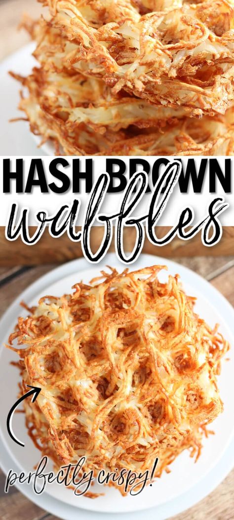 Waffle Maker Hashbrown Recipes, Waffle Hashbrowns Recipe, Potato Waffles Recipe, Waffle Maker Recipes Breakfast, Waffle Hashbrowns, Waffle Maker Ideas, Gourmet Waffles, Hash Brown Recipes, Lunch Waffles