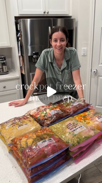 Emy Lee on Instagram: "Crockpot freezer meal prep!! We love doing this for busy seasons of life, and with another dental surgery, work trips, visitors, and the busy holiday season coming up, we are going to need some meals on-hand and ready to go! 

Comment “crockpot” and I’ll send you the link for the PDF with the recipes I used ✨. It’s free, I just couldn’t fit it all in the caption lol

Or, you can go to my website from my bio and find them there! 

#budgetcoach #spendingcoach #sahm #stayathomemom #spendless #mealprep #groceries #savemore #budgetmealprep #freezermealprep #crockpot #slowcooker #easydinner #busymom #easydinnerideas #crockpotmeals" Dump And Go Crockpot Dinners For Two, Crockpot Weekly Meal Prep, Asian Freezer Meals Make Ahead, Raw Freezer Crockpot Meals, Family Meal Prepping, Freeze And Heat Meals, Pre Made Freezer Meals, Crock Pot Prep Meals Freezer Cooking, Crockpot Prep Meals Crock Pot Freezer