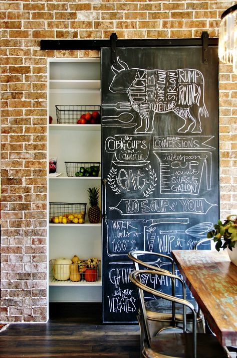 Diy Farmhouse Decoration, Kitchen Decor Themes, Industrial Interiors, Chalkboard Wall, Farmhouse Decoration, Cute Kitchen, Diy Farmhouse Decor, Farmhouse Kitchen Decor, Farmhouse Chic