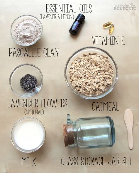 Mud Mask Recipes, Lemon Oatmeal, Oatmeal Face Mask, Lavender And Lemon, Aromatherapy Recipes, Lavender Lemon, Face Mask Recipe, Diy Body Care, Mask Diy