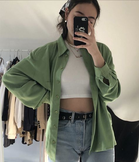 Green Longsleeves Outfit, Polo Longsleeves Outfit Women, Longsleeves Outfit Polo Women, Longsleeves Outfit Casual, Polo Outfit Women's, Cute And Comfy Outfits, Longsleeves Outfit, Green Outfits For Women, Hot Summer Outfits