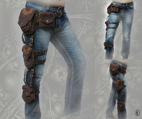 Steampunk Mode, Moda Steampunk, Thigh Bag, Mode Steampunk, Style Steampunk, Steampunk Cosplay, Leather Armor, Steampunk Style, Tomb Raider