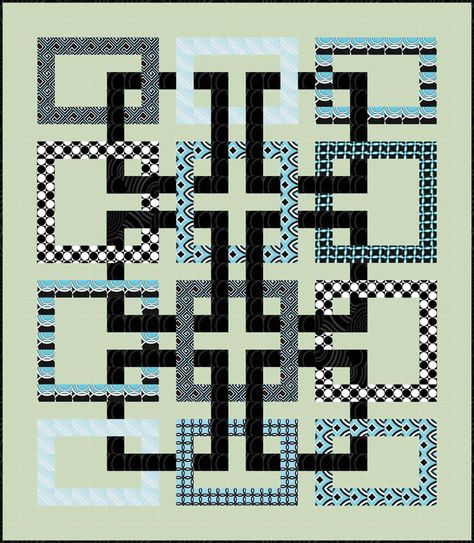 Hello Friends!  I hope you are well.  I have another free pattern to share.  My Movement in Squares, designed for Benartex's Op Art Reflections fabric collection, is quite different from my usual s... Focus Fabric Quilts Large Prints, King Quilt Pattern Free, Quilt Trends, Strip Quilting, Quilt Pantographs, Colchas Quilting, Celtic Quilt, Squares Quilt, Quilt Modernen