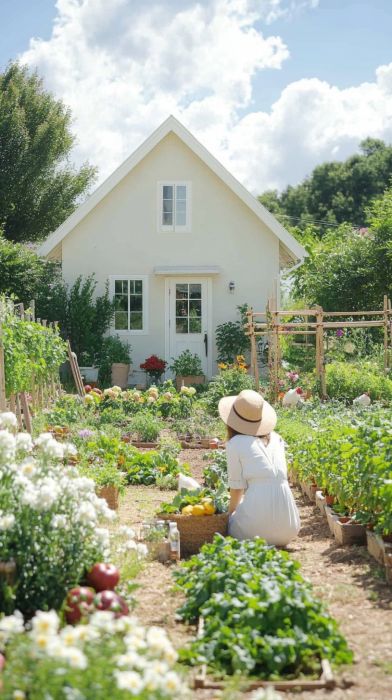 Homesteading Today Simple Country Living Aesthetic, Old Money Farm Aesthetic, Homestead Mom Aesthetic, Farm Lifestyle Aesthetic, Self Sufficient Living Aesthetic, Aesthetic Vegetable Garden, Modern Homestead Aesthetic, Farmstead Aesthetic, Vegetable Garden Aesthetic