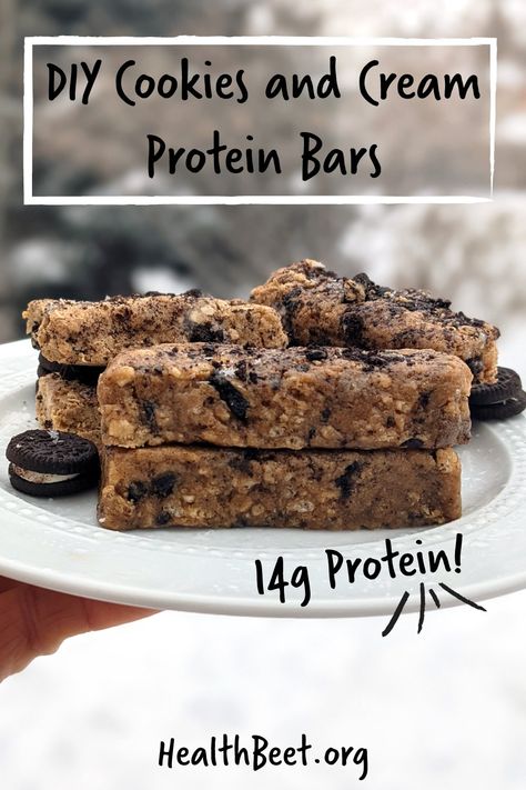 Cookies And Cream Protein, Protein Bars Recipe, No Bake Protein Bars, Low Calorie Chicken, High Protein Bars, Protein Bars Homemade, Protein Bar Recipes, Protein Powder Recipes, Protein Desserts