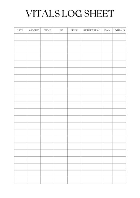 Printable Blank Vitals Log Sheet Templates [With PDF] | Printables Hub Vital Signs Chart, Ticket Design Template, Blue Sheets, Ticket Design, Vital Signs, Gender Reveal Invitations, Staying Healthy, World Crafts, Medical History