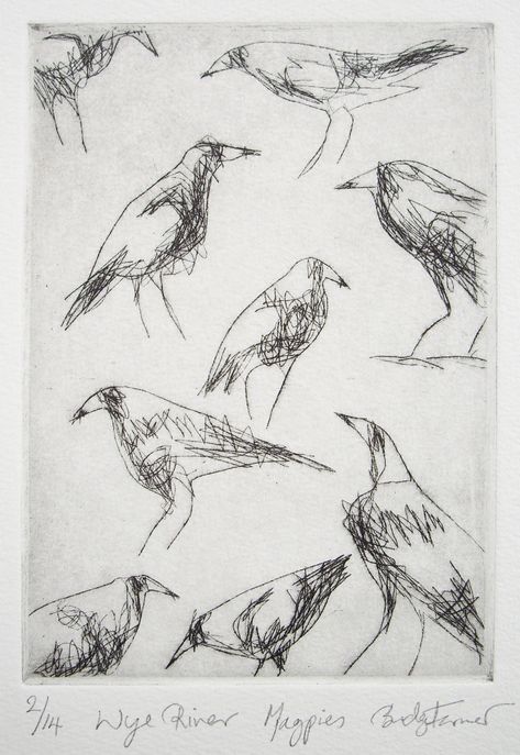 Dry Point Etching, Collagraph Printmaking, Intaglio Printmaking, Dry Point, Drypoint Etching, Bird Brain, Art Alevel, Art Major, Black Birds