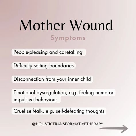 Have you heard about the Mother Wound? 💔 Read my article to learn about the symptoms of and ways to heal the Mother Wound so it doesn't affect your work, relationships, health and happiness any more! https://www.holistictransformativetherapy.com/post/healing-the-mother-wound-by-re-mothering-yourself You can take concrete steps today to move on instead of being stuck in old patterns of feeling and thinking caused by this attachment trauma. If you need additional support to achieve that, ju... Mother Wound Men, Mother Yourself, Traumatized By Mother, Mother Wound Healing, Journal Healing, Mother Wound, Ways To Heal, Old Patterns, Healing Journaling