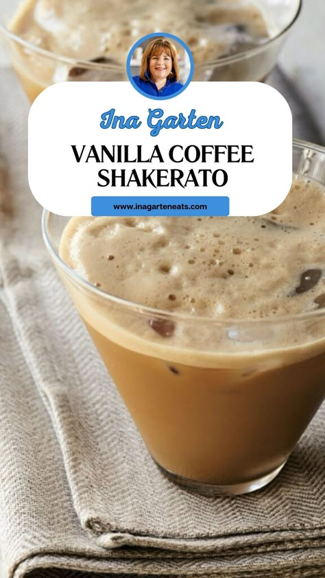 Ina Garten Vanilla Coffee Shakerato Ina Garten Vanilla Coffee Shakerato, Shakerato Coffee, Ina Garden, Coffee Ice Cubes, Pure Vanilla, Sweet Rolls, Vanilla Coffee, Sweet Roll, Strong Coffee