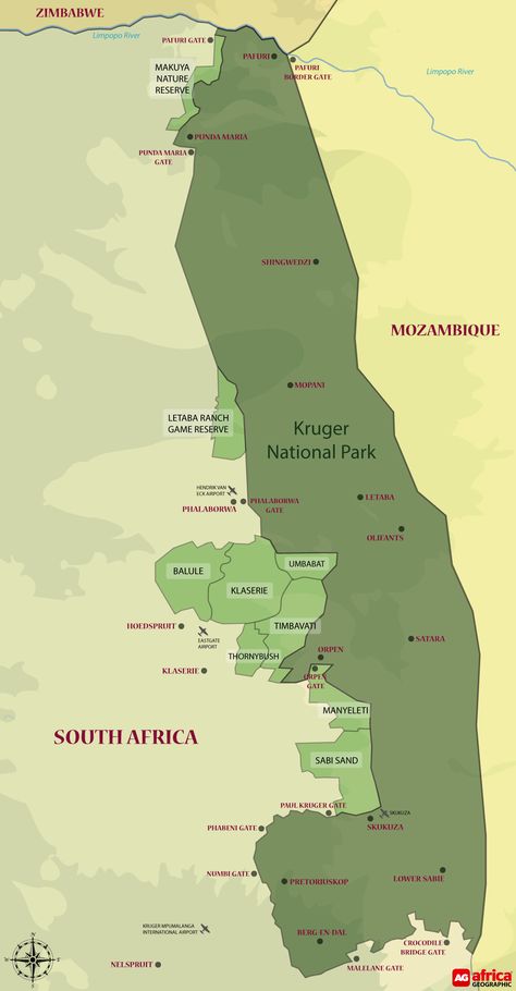 Map of Kruger National Park and Greater Kruger © Africa Geographic South Africa Kruger National Park, Kruger Park South Africa, South Africa Aesthetic Wallpaper, African City, Place Branding, Kruger National Park South Africa, Collage Landscape, Africa Adventure, Africa Trip