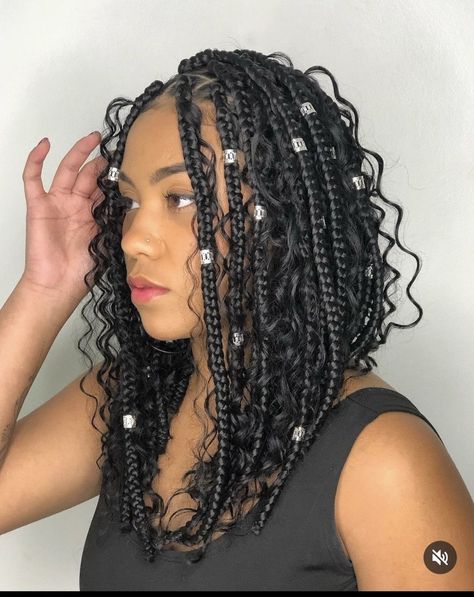 Short Braid Hair, Goddess Knotless Braids, Goddess Knotless, Short Braid Hairstyles, Short Braid, Hairstyles Theme, Medium Box Braids, Short Box Braids Hairstyles, Short Box Braids