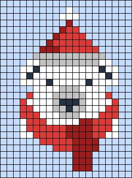 Polar Bear Bead Pattern, Polar Bear Perler Beads, Small Star Cross Stitch Pattern, Ice Bear Pixel Art, Alpha Patterns Crochet Christmas, Polar Bear Pixel Art, Snowflake Pixel Art, Alpha Pattern Blanket, Alpha Pattern Christmas