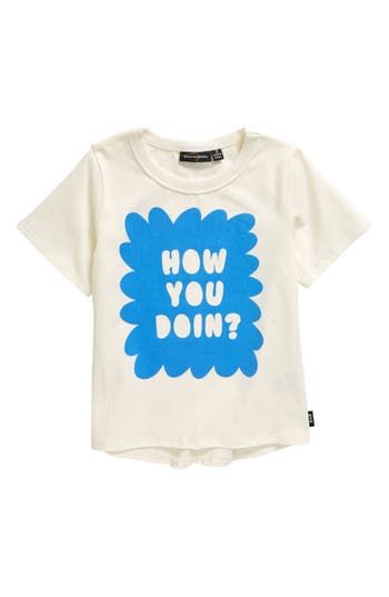 Keep your kid both comfy and friendly in a cotton T-shirt made with lots of extra stretch and an enthusiastic greeting printed on the front. 95% cotton, 5% elastane Machine wash, line dry Imported Kids Tees Design, Kids Tshirt Designs, Kids Shirts Design, Kids Tees, Kid Projects, Kid Art, Kids Graphic Tees, Statement Shirt, Tee Shirt Print